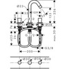 Смеситель для раковины двухвентильный на 3 отверстия с донным клапаном Hansgrohe Logis 71133000
