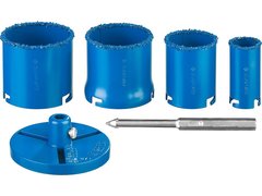 ЗУБР 6 шт, 33, 53, 67, 73 мм, карбид вольфрама, набор кольцевых коронок, Профессионал (33350-H6)