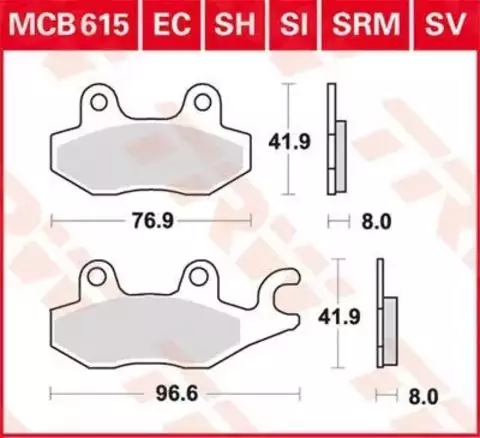 Колодки тормозные дисковые MCB615SI