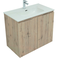 Aquanet 277529 Тумба Алвита new 80 подвесная 2 дв. цв.дуб веллингтон белый (277529) фото