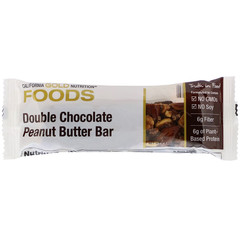 California Gold Nutrition, Foods, батончики со вкусом двойного шоколада и арахисовой пасты, 12 батончиков, 40 г (1,4 унции)