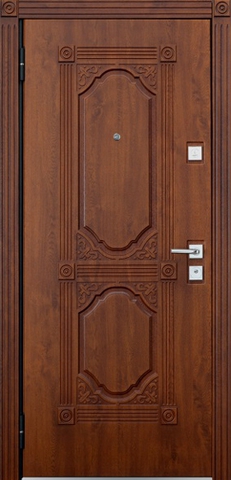 Дверь входная Бульдорс Mastino Lacio стальная, дуб медовый патина, 2 замка