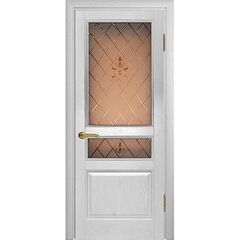 Купить Межкомнатная дверь шпон Готика ясень белый остеклённая