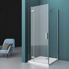 BelBagno KRAFT-A-12-80-C-Cr-L Душевой уголок с одной распашной дверцей и одной неподвижной стенкой. Стекло 6 мм, прозрачное, хром, левосторонняя