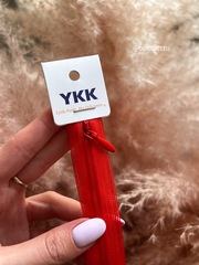 Молния YKK потайная, неразъемная тип 2 красная (томат) 819