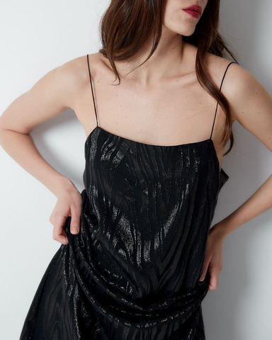 Платье-комбинация из шелка и вискозы Стелла Маккартни черный