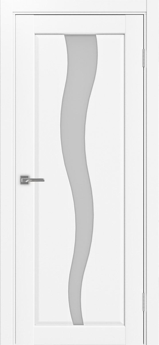 Дверь межкомнатная Оптима Порте Сицилия 730.121, цвет белый снежный, экошпон, стекло мателюкс