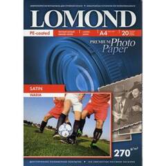 Атласная (Satin) микропористая фотобумага Lomond для струйной печати, тепло-белый цвет, A4, 270 г/м2, 20 листов (1106200)