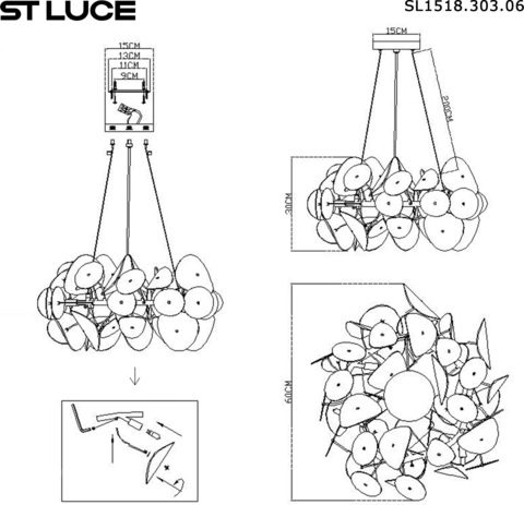 Подвесная люстра ST Luce DAHLIA SL1518.303.06