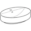 Geberit VariForm Раковина с установкой на столешницу овальной формы, 60х45 см, с отв. под смеситель, с отв. перелива