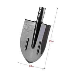 ЗУБР ПРОФИ-5, 375 х 210 мм, полотно рессорная сталь 1.6 мм закалено, c ребрами жесткости, без черенка, тип ЛКО, штыковая лопата, Профессионал (39450)