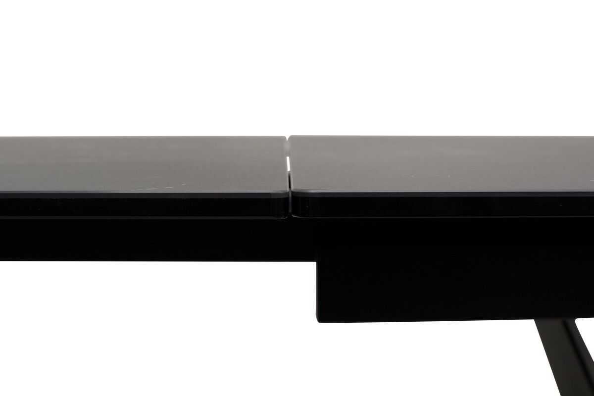 Стол RIETI 200 NERO KL-116 Черный мрамор матовый, итальянская керамика/ черный каркас, DISAUR
