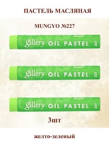 Пастель масляная мягкая профессиональная MUNGYO Gallery Желто-зеленый №227 (3шт)