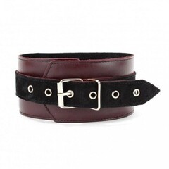 Ошейник из натуральной кожи бордо