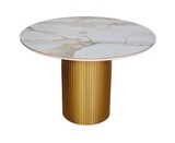 Стол DUBAI 100 Calacata gold gloss / опора шелк, золото