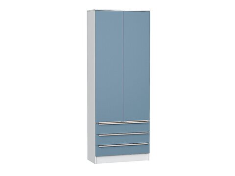 Шкаф двухстворчатый Стиль ШК-803 с ящиками Silky Blue Белый
