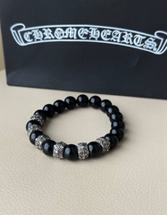 50922- Браслет из оникса c посеребренными вставками CHROME HEARTS