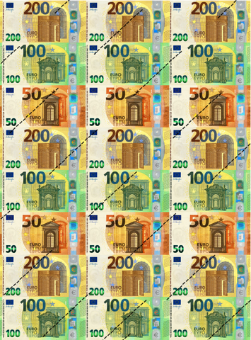 Сахарная картинка Евро, 6.5*3.5 см