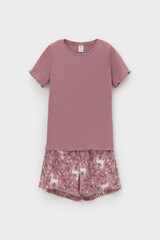 пижама  для девочки  К 1596/морозная вишня,единороги