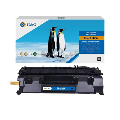 Картридж G&G 80A для HP LJ P2035, P2055, M401, M425;Canon LBP6300dn, 6310dn, 6650dn, 6670 (2 700стр.) (замена CF280A)
