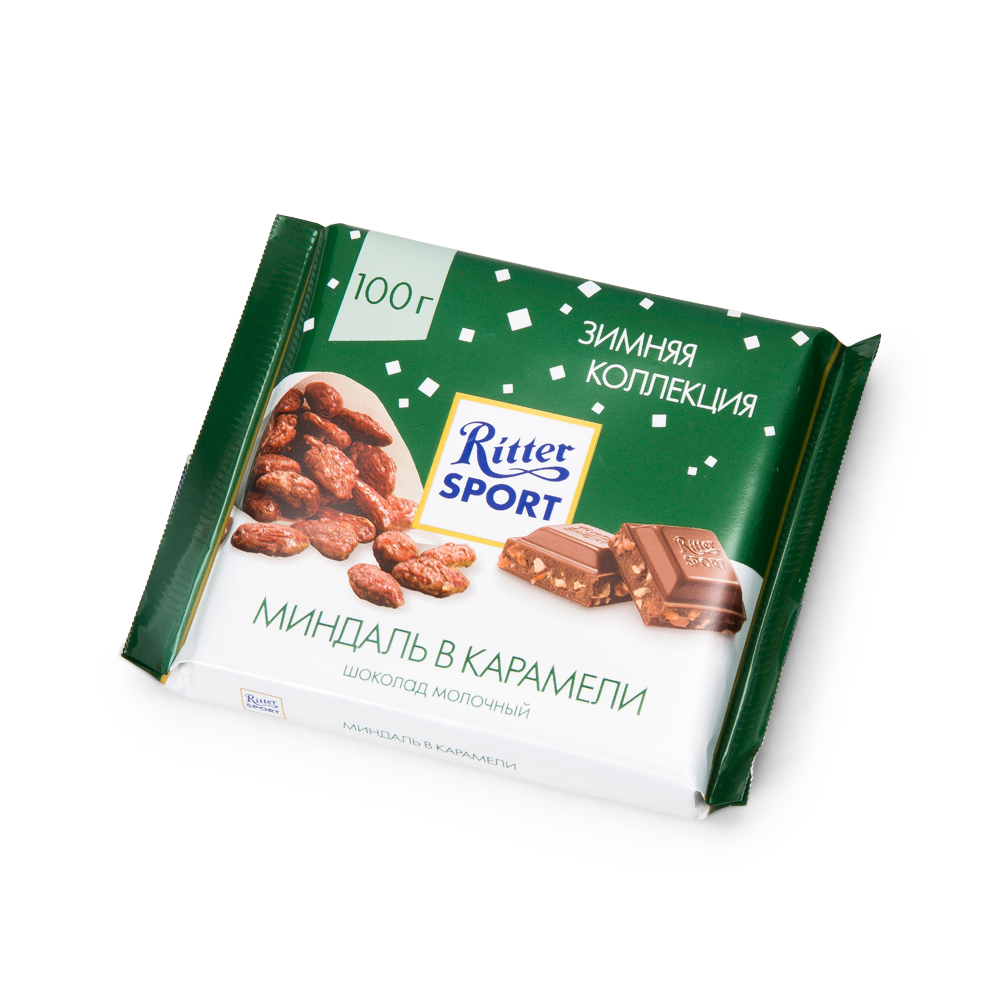 Шоколад Ritter Sport миндаль в карамели молочный