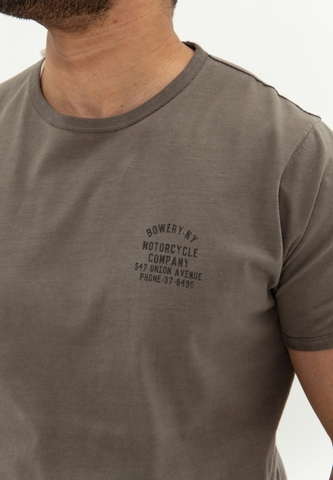 Футболка Bowery NYC "Motorcycle Company" Vintage Faded Pebble
