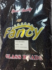 Бисер некалиброванный матовый, 450 гр, размер 8/0, пр-во Китай, чёрный