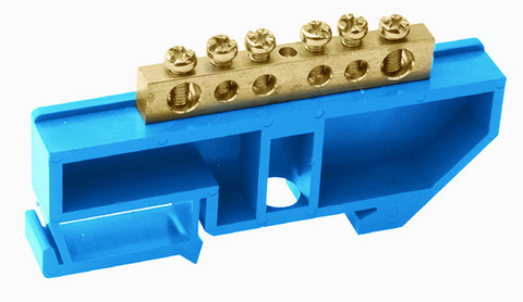 Изолятор на DIN рейку синий TDM