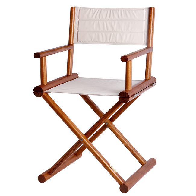 Folding director’s chair, teak – beige, Marine Business