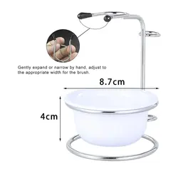 Подставка для бритвы и помазка с чашей белая