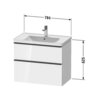 DE435501818 Duravit D-Neo Тумбочка подвесная, 784x452хh625 мм, 2 ящика, цвет: Белый матовый (для раковины 236780)