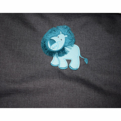 №S77 Exlusive Lion  melange fabric (синий)