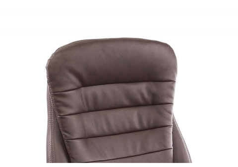 Офисное кресло для персонала и руководителя Компьютерное Tomar коричневое 68*68*119 Хромированный металл /Коричневый кожзам
