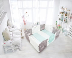 Ifam Большой детский манеж Marshmallow Plus, серый/белый