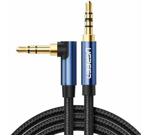 Кабель UGREEN 3.5mm Male To Male Angled Cable угловой, 2м черный