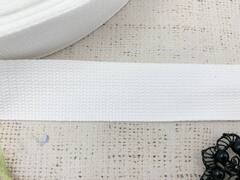 Лента ременная стропа хлопок, 49% х/б, 28% п/э, 23% пп, 24,2 гр/м, ш. 3,8 см, белый