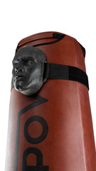 Напольный боксерский мешок кожа FILIPPOV 170см/40см/80кг, коричневый