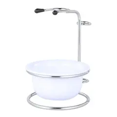 Подставка для бритвы и помазка с чашей белая