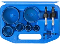 ЗУБР 6 шт, d 22, 28, 35, 44, 68, 73 мм, L 25 мм, карбид вольфрама, набор коронок-чашек с оснасткой, Профессионал (33360-H6)