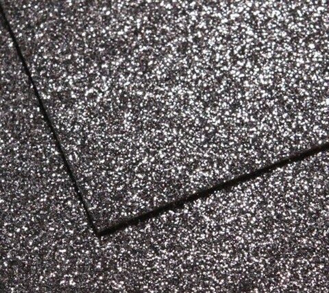 Фоамиран глиттерный 1,5мм Черный размер 60x70см (3шт)