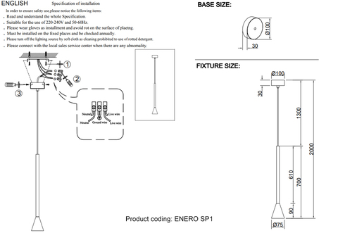 Подвесной светильник Crystal Lux ENERO SP1 CHROME