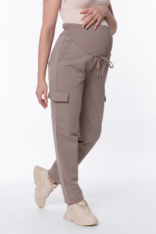 Спортивные брюки для беременных 15863 коричневый