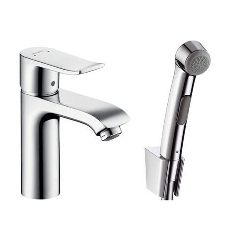 Смеситель для раковины с гигиеническим душем с цепочкой Hansgrohe Metris 31285000