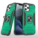 Противоударный чехол Strong Armour Case с кольцом для iPhone 12 Pro (Темно-зеленый)