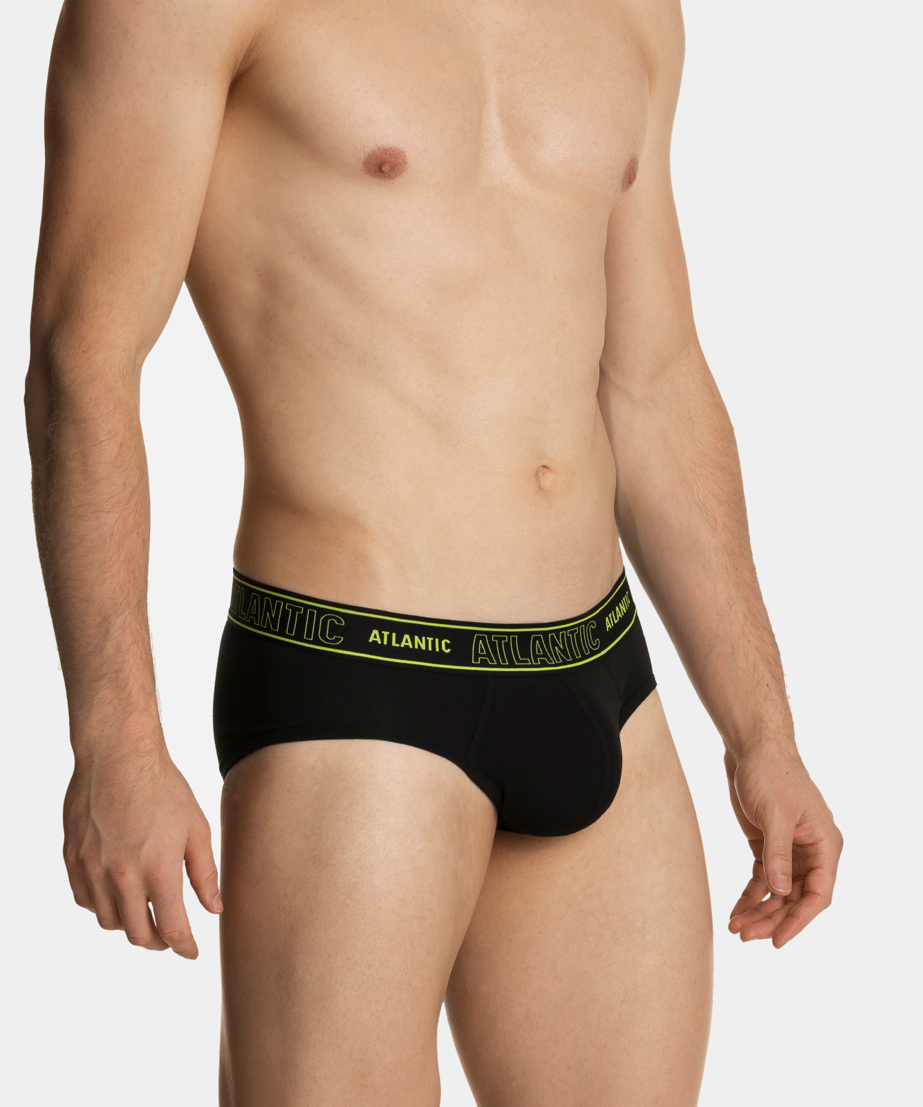 

Мужские трусы слипы спорт Atlantic, 1 шт. в уп., хлопок, черные, MP-1569, Черный