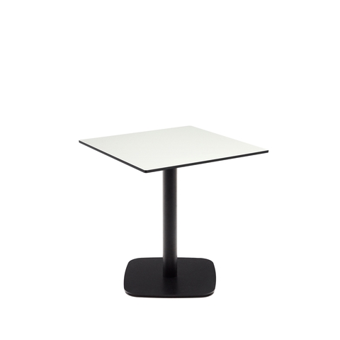Dina Уличный стол белый на черном металлическом основании 68 x 68 x 70 см