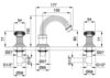 Cezares OLIMP-BBS2-02-M OLIMP-BBS2-02-M Смеситель для биде на три отверстия с донным клапаном, бронза