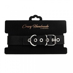 Ошейник однослойный, прямоугольной формы, чёрного цвета