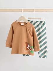 Свитшот и легинсы в комплекте для малышей Next B63-162, Белый, Песочный, Голубой