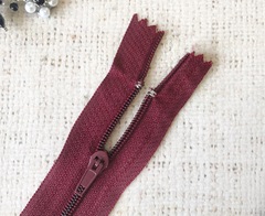 Молния брючная спираль полуавтомат, L 20 см, Т3, н/р, винный